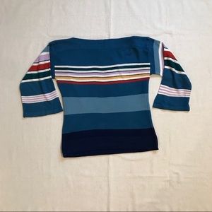 Vintage 70s Stripe boatneck Sweater Lightweight